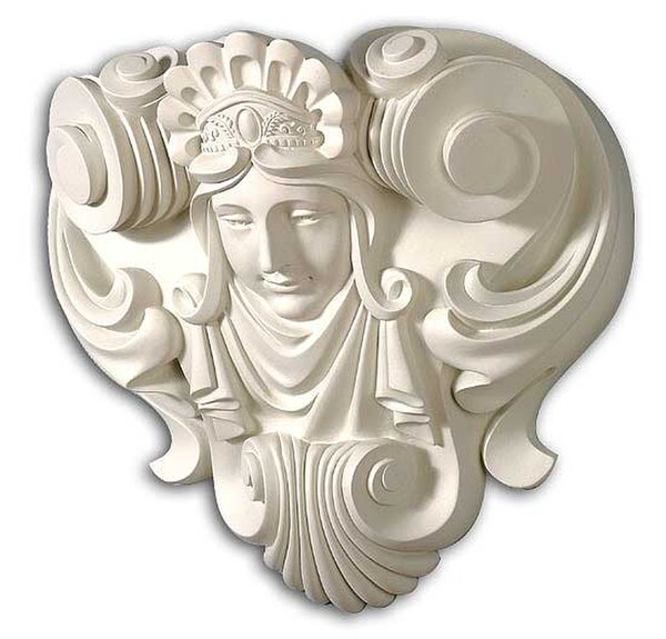 Victorian Bright White Corbel made of lightweight durable resin